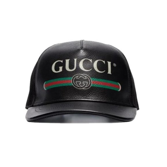 Gucci | Accessories | Gucci Logo Baseball Cap In Black Leather | Poshmark